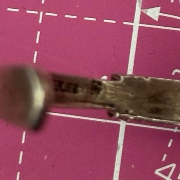 Navajo inlay turquoise multi stone sterling silver vintage cuff - Picture 6 of 7